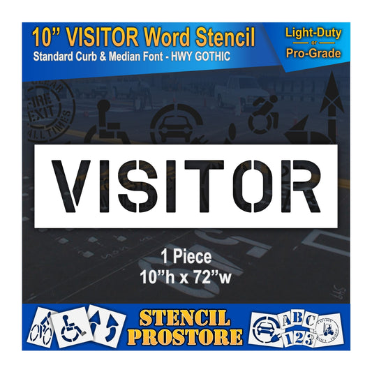 10 Inch VISITOR Wording Stencil – for Parking Lot and Area Labeling Stencil