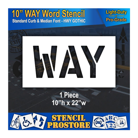 10 Inch WAY Wording Stencil – for Parking Lot and Area Labeling Stencil