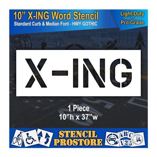 10 Inch X-ING Wording Stencil – for Parking Lot and Area Labeling Stencil
