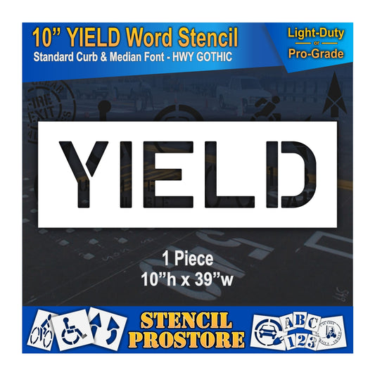 10 Inch YIELD Wording Stencil – for Parking Lot and Area Labeling Stencil
