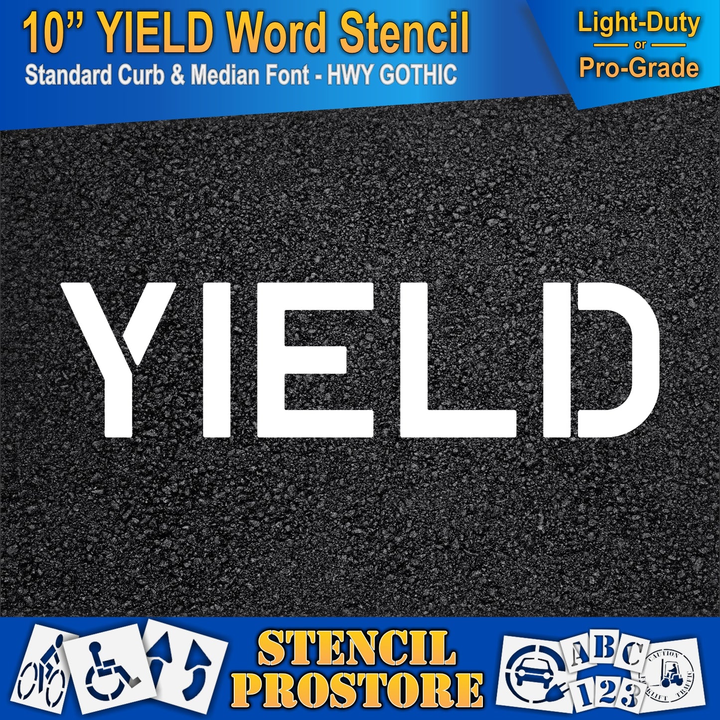 10 Inch YIELD Wording Stencil – for Parking Lot and Area Labeling Stencil