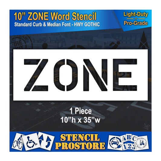 10 Inch ZONE Wording Stencil – for Parking Lot and Area Labeling Stencil