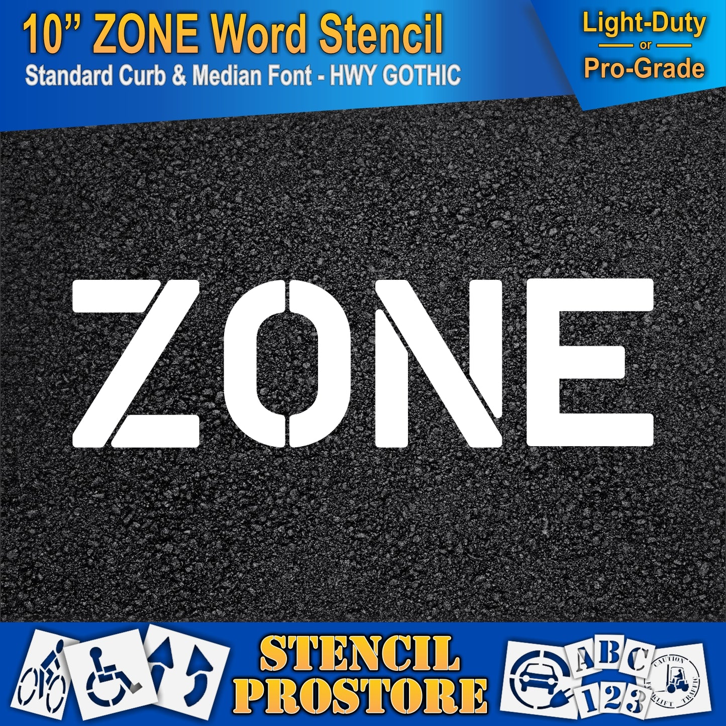 10 Inch ZONE Wording Stencil – for Parking Lot and Area Labeling Stencil