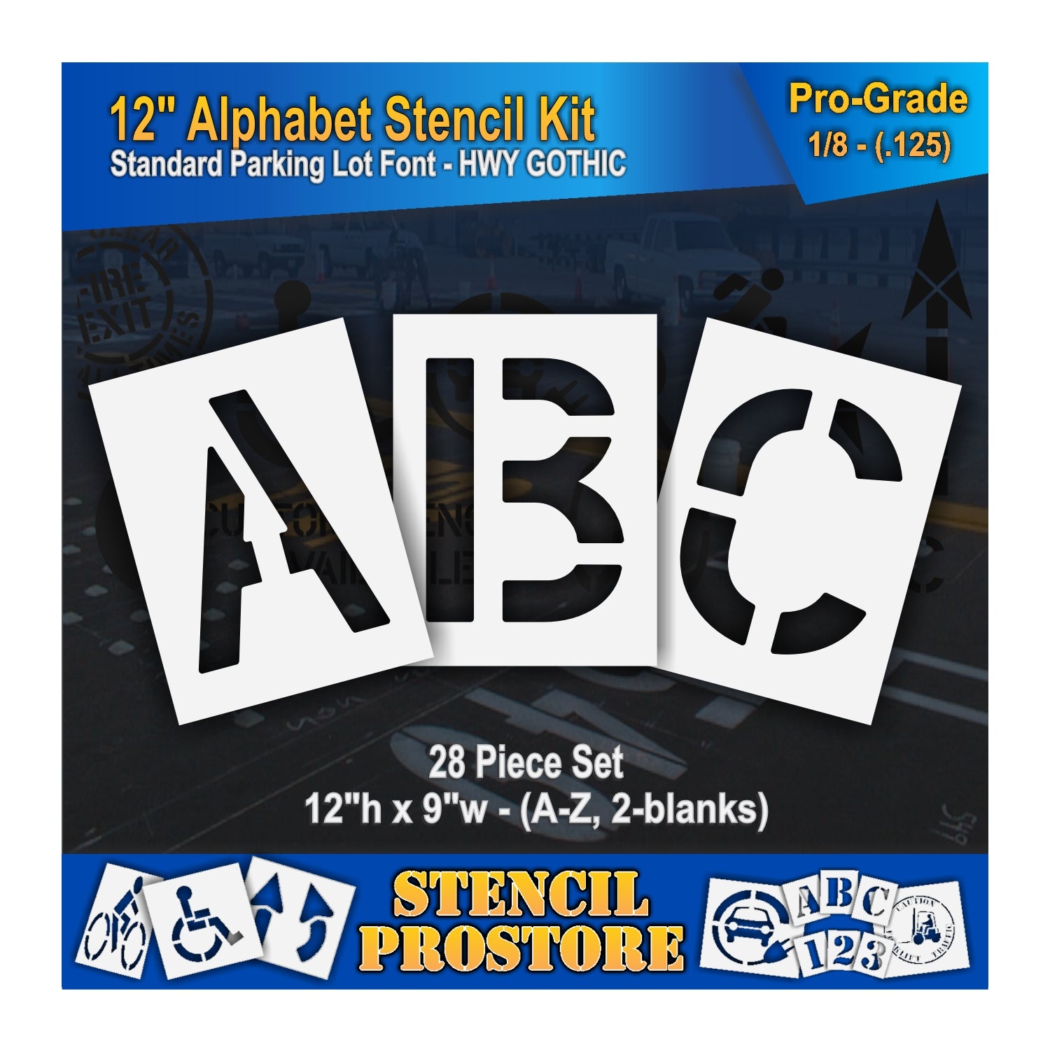 12" letters A, B, and C stencils. 0.125" material