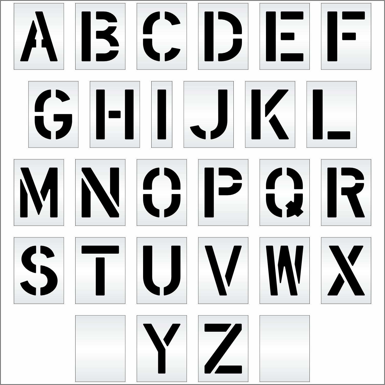 graphic image of 12" alphabet kit full set from A-Z and 2 blanks