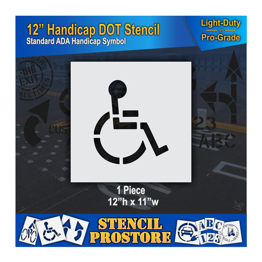12 Inch Handicap Pavement Stencil – ADA-Compliant Stencil for Parking Lots