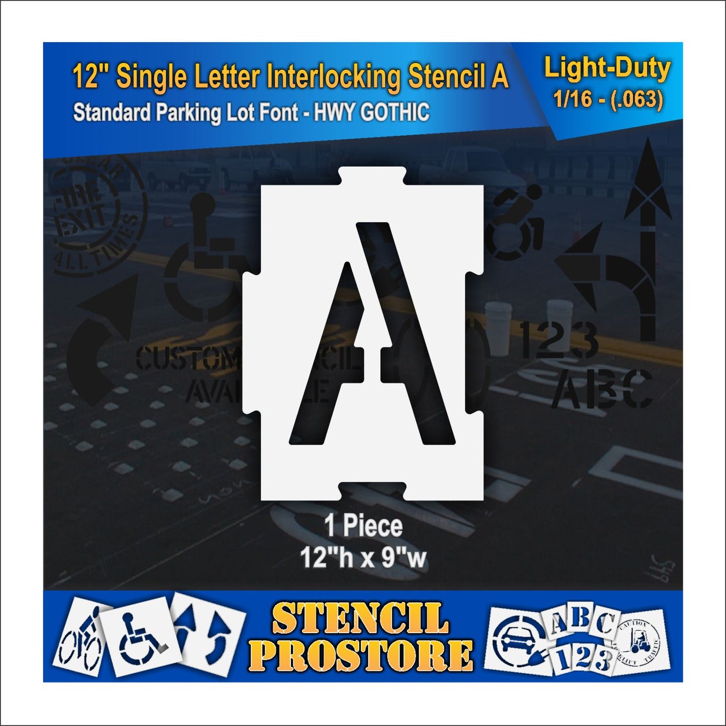 12" Interlocking Alphabet Kit Stencil