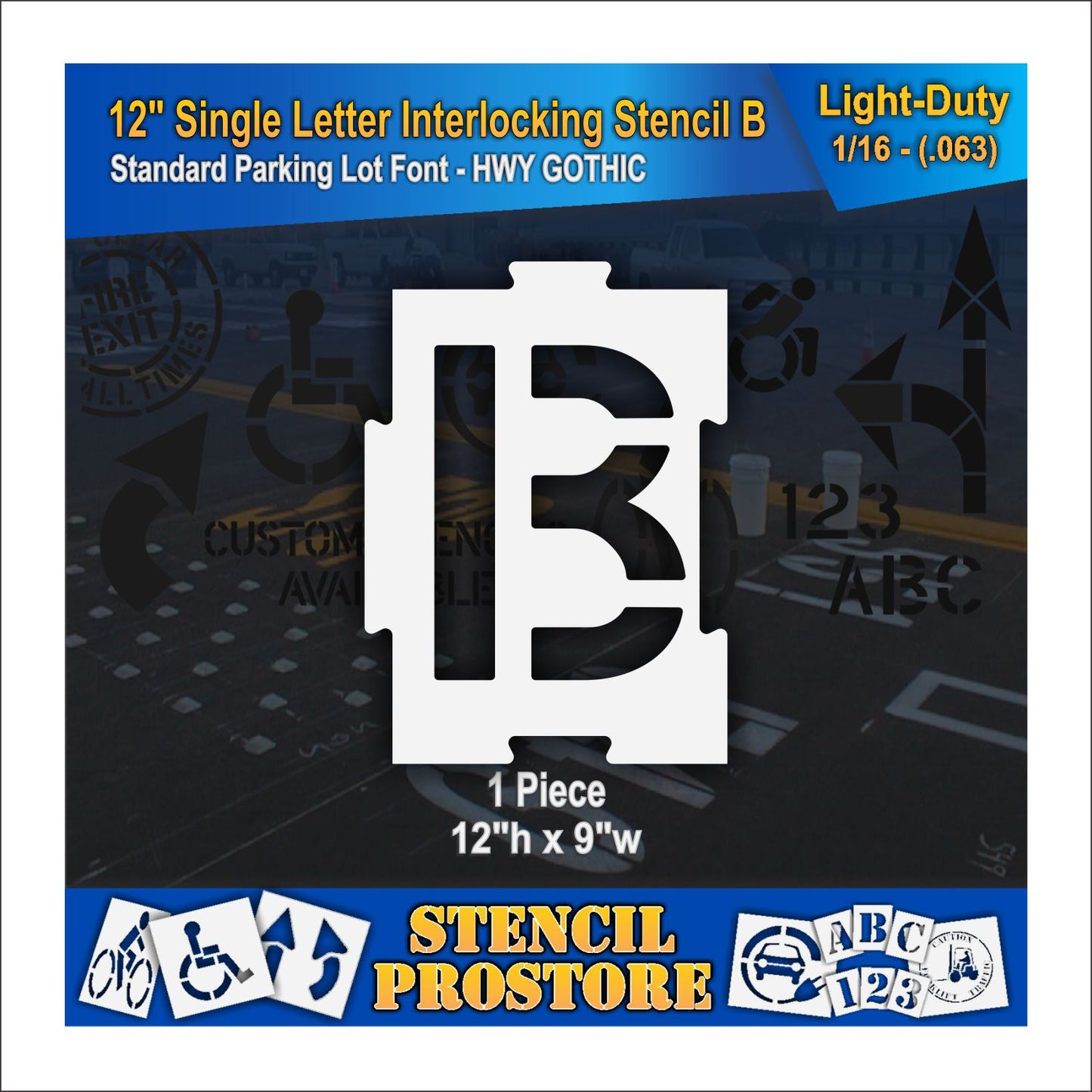 12" Interlocking Alphabet Kit Stencil