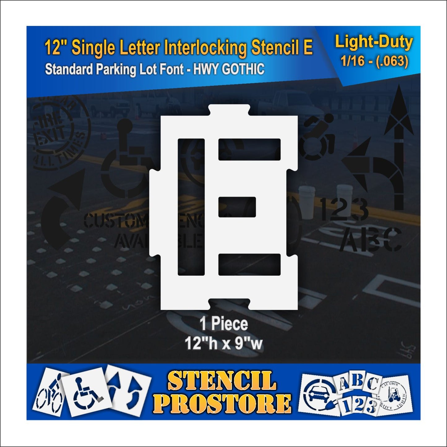 12" Interlocking Alphabet Kit Stencil