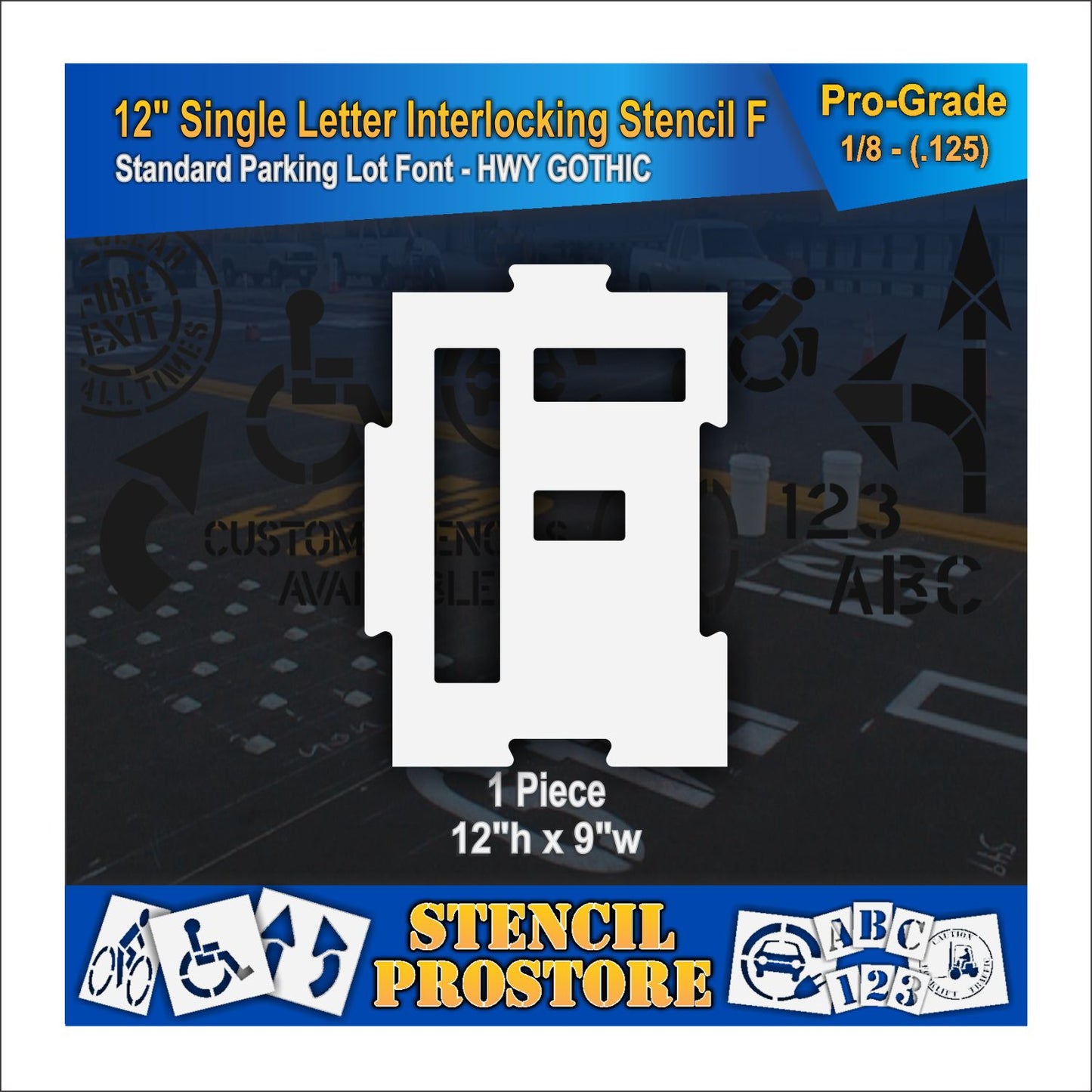 12" Interlocking Alphabet Kit Stencil