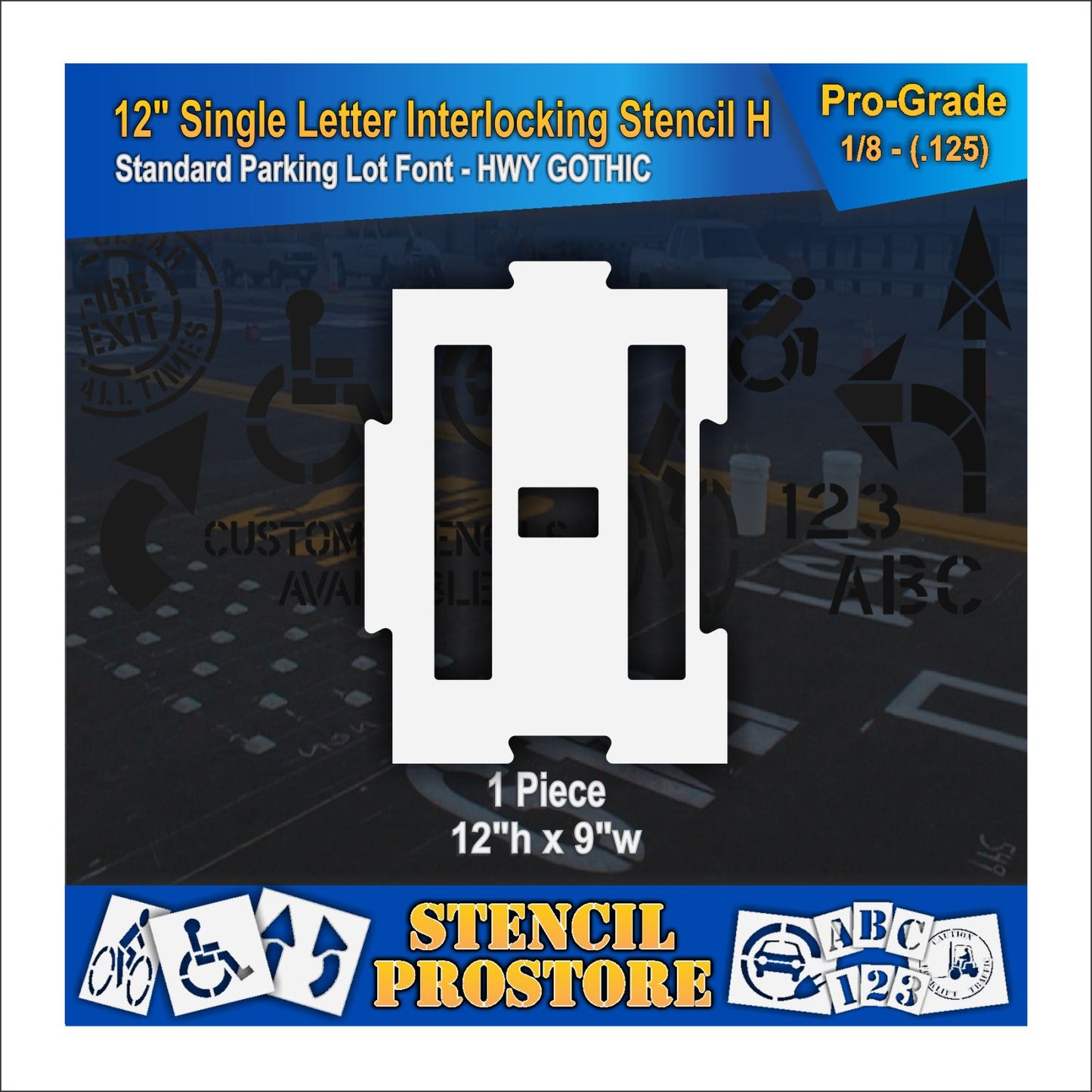 12" Interlocking Alphabet Kit Stencil