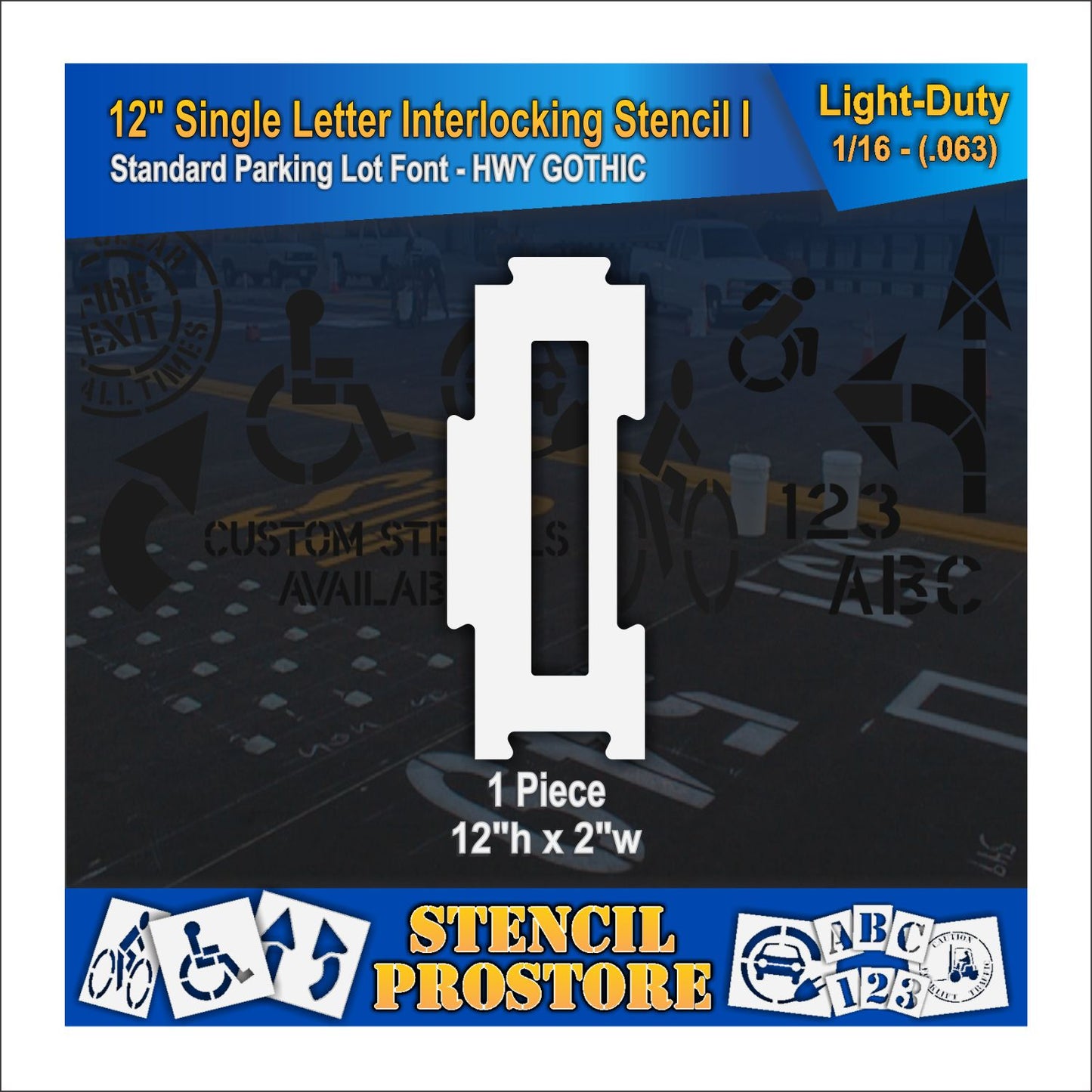 12" Interlocking Alphabet Kit Stencil