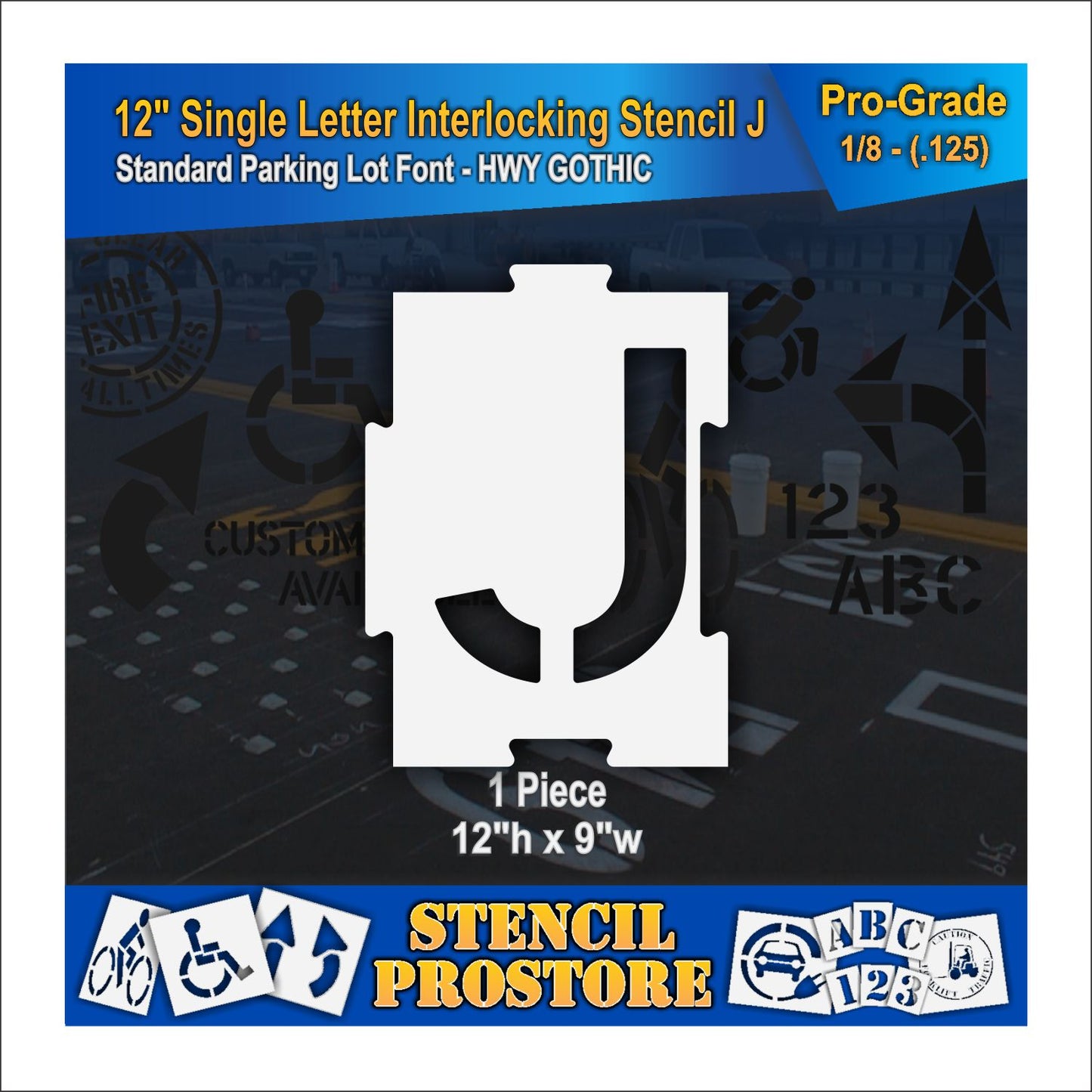 12" Interlocking Alphabet Kit Stencil