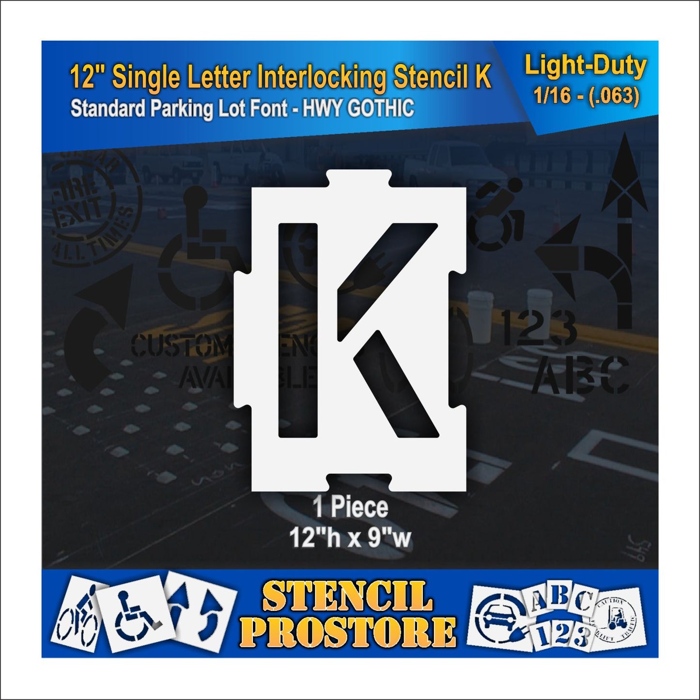 12" Interlocking Alphabet Kit Stencil