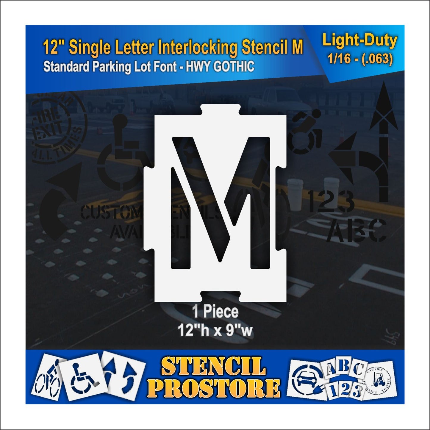 12" Interlocking Alphabet Kit Stencil