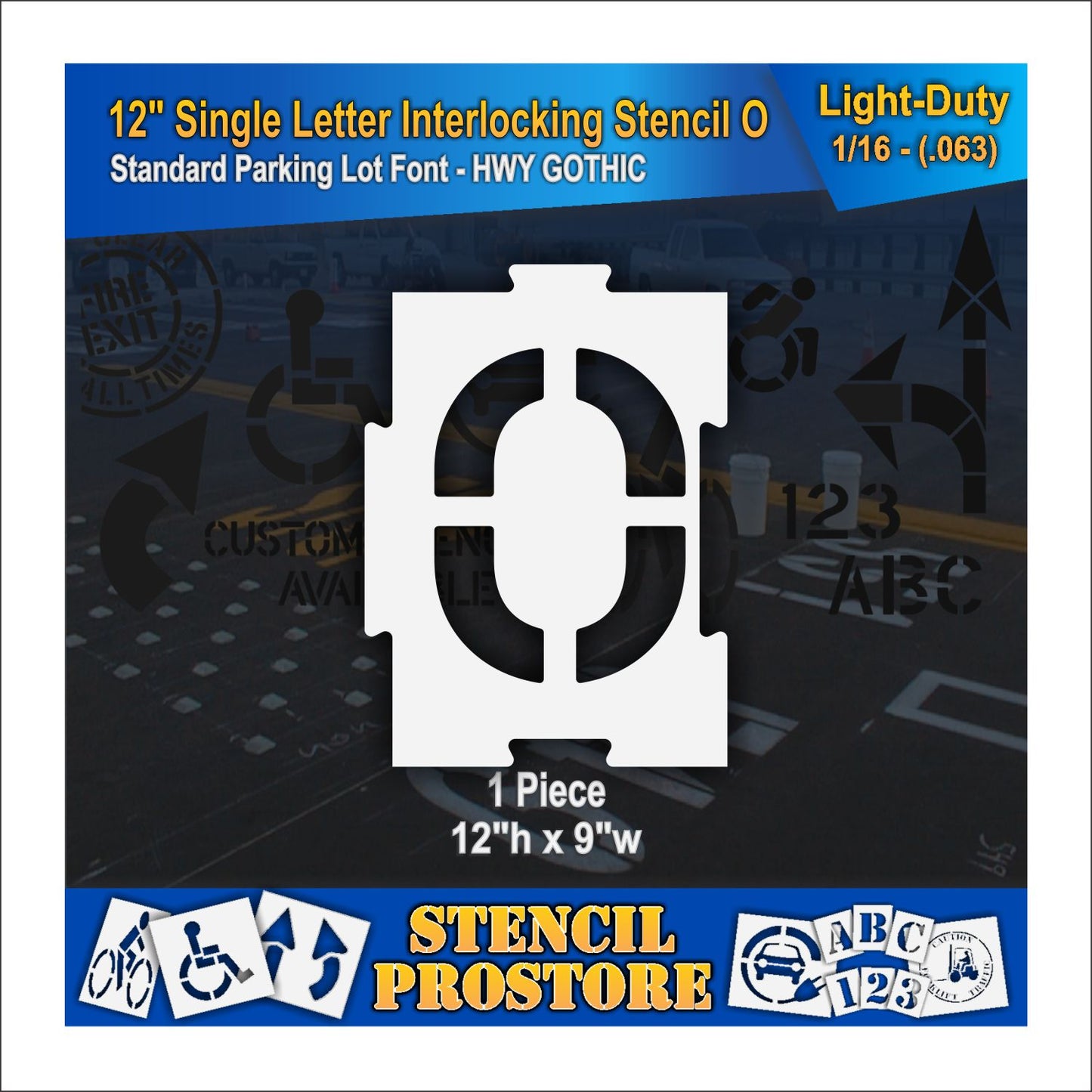 12" Interlocking Alphabet Kit Stencil