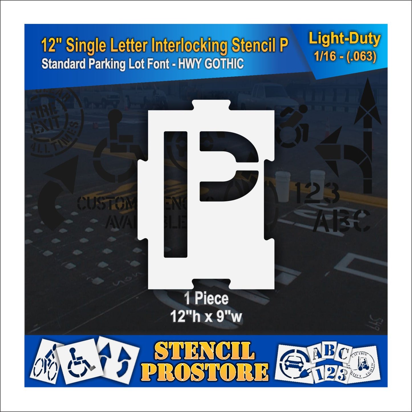 12" Interlocking Alphabet Kit Stencil