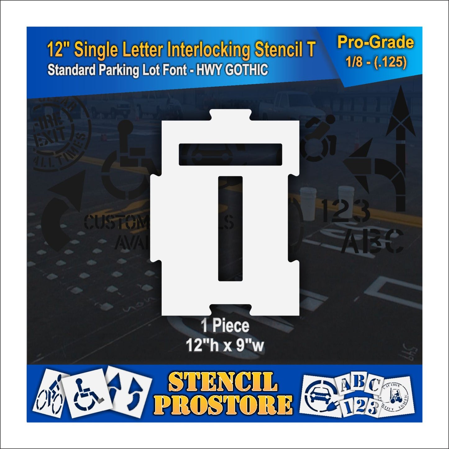 12" Interlocking Alphabet Kit Stencil