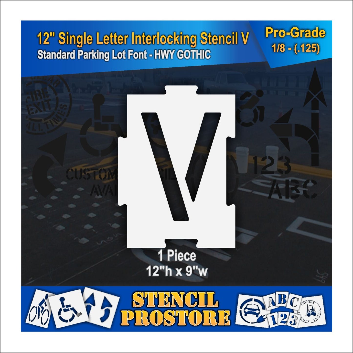 12" Interlocking Alphabet Kit Stencil