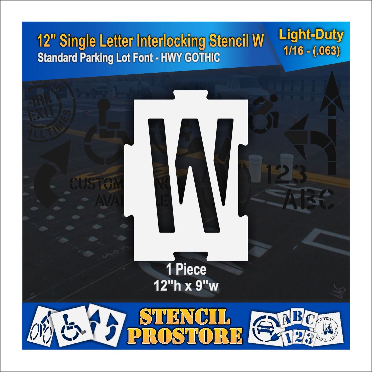 12" Interlocking Alphabet Kit Stencil