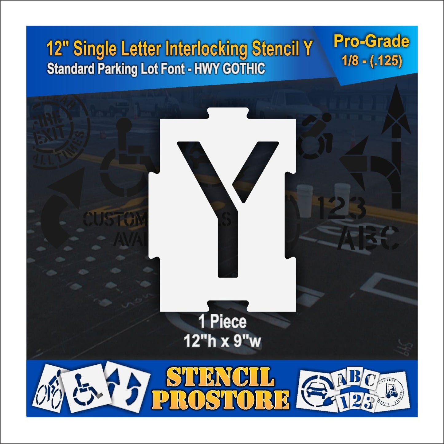 12" Interlocking Alphabet Kit Stencil