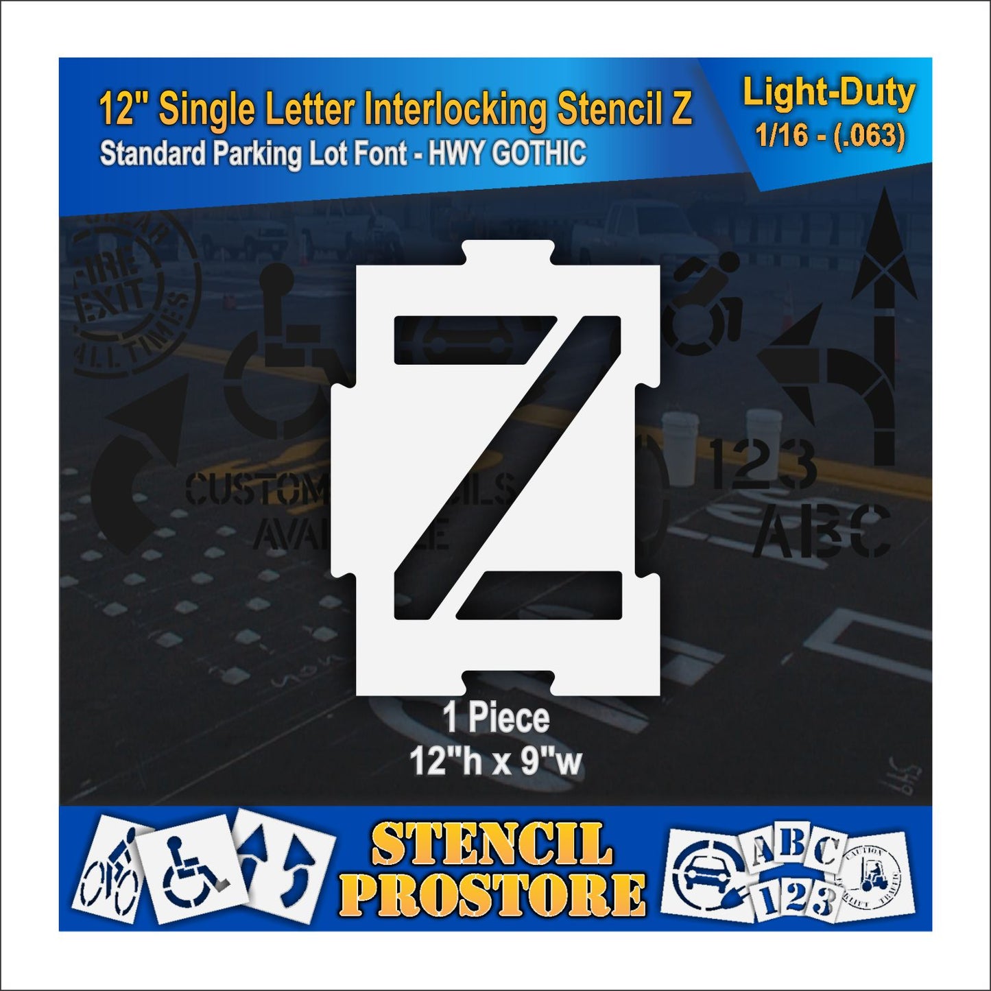 12" Interlocking Alphabet Kit Stencil