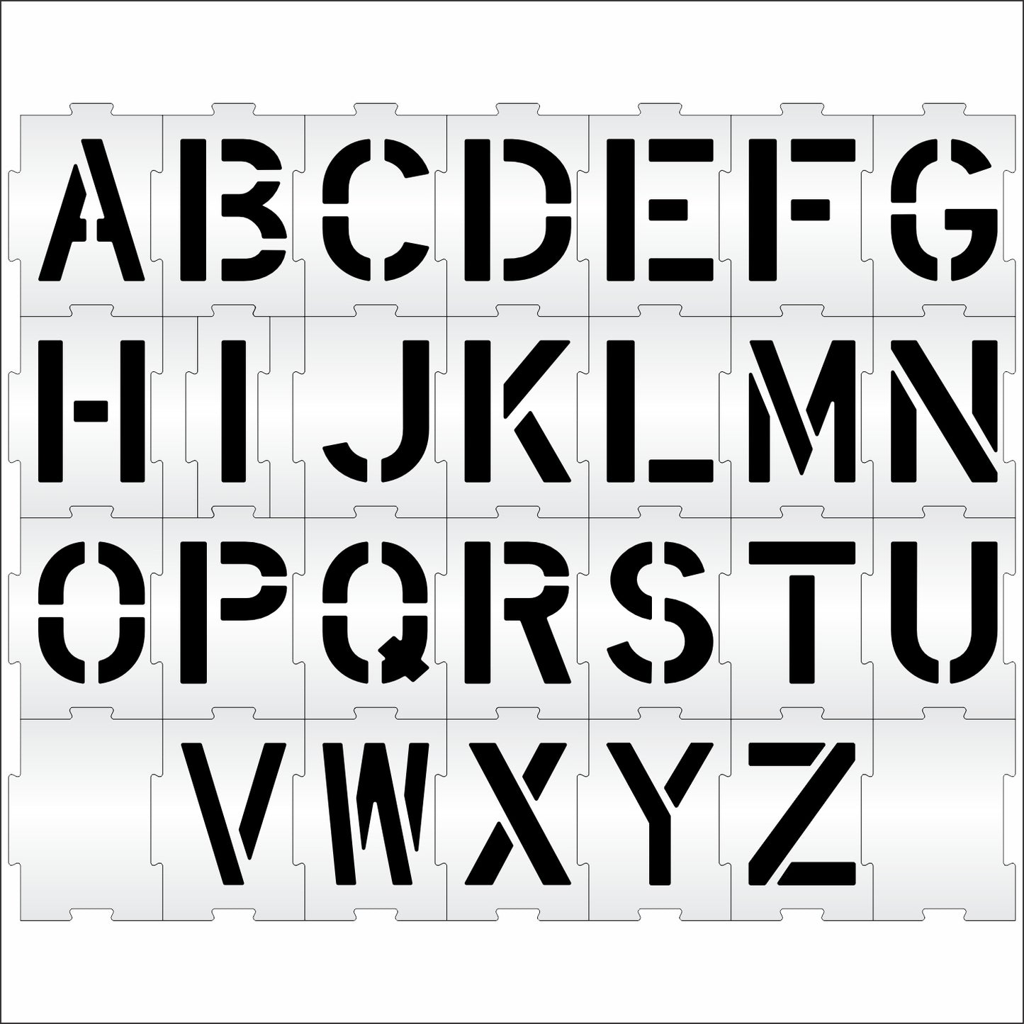 12" Interlocking Alphabet Kit Stencil