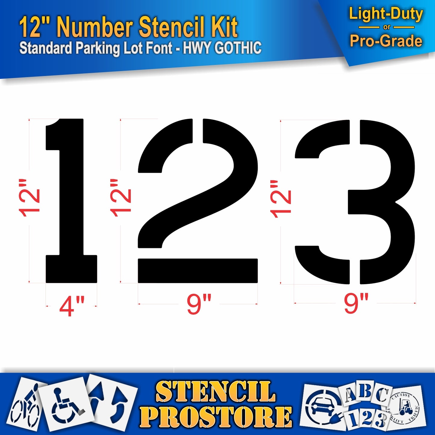 12" Number Kit Stencil