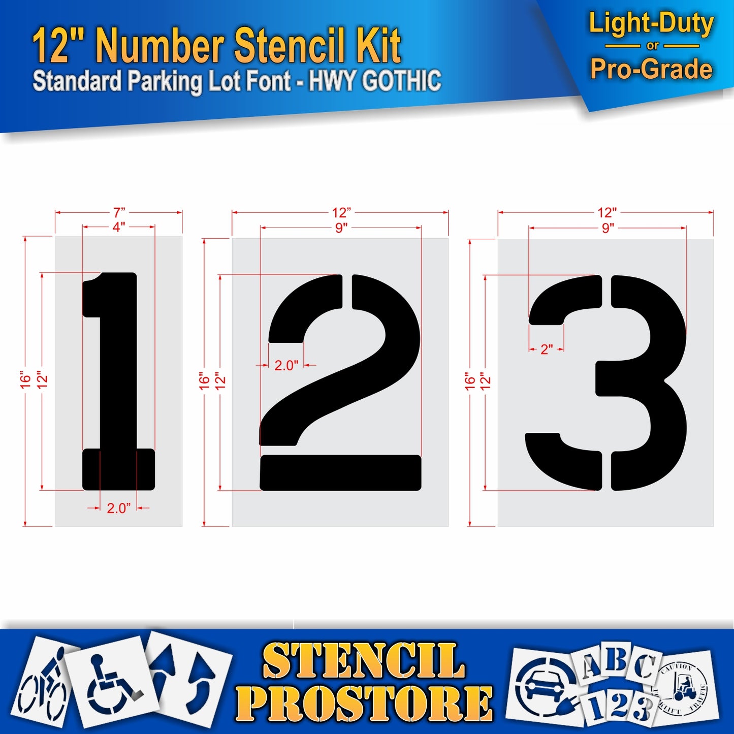 12" Number Kit Stencil