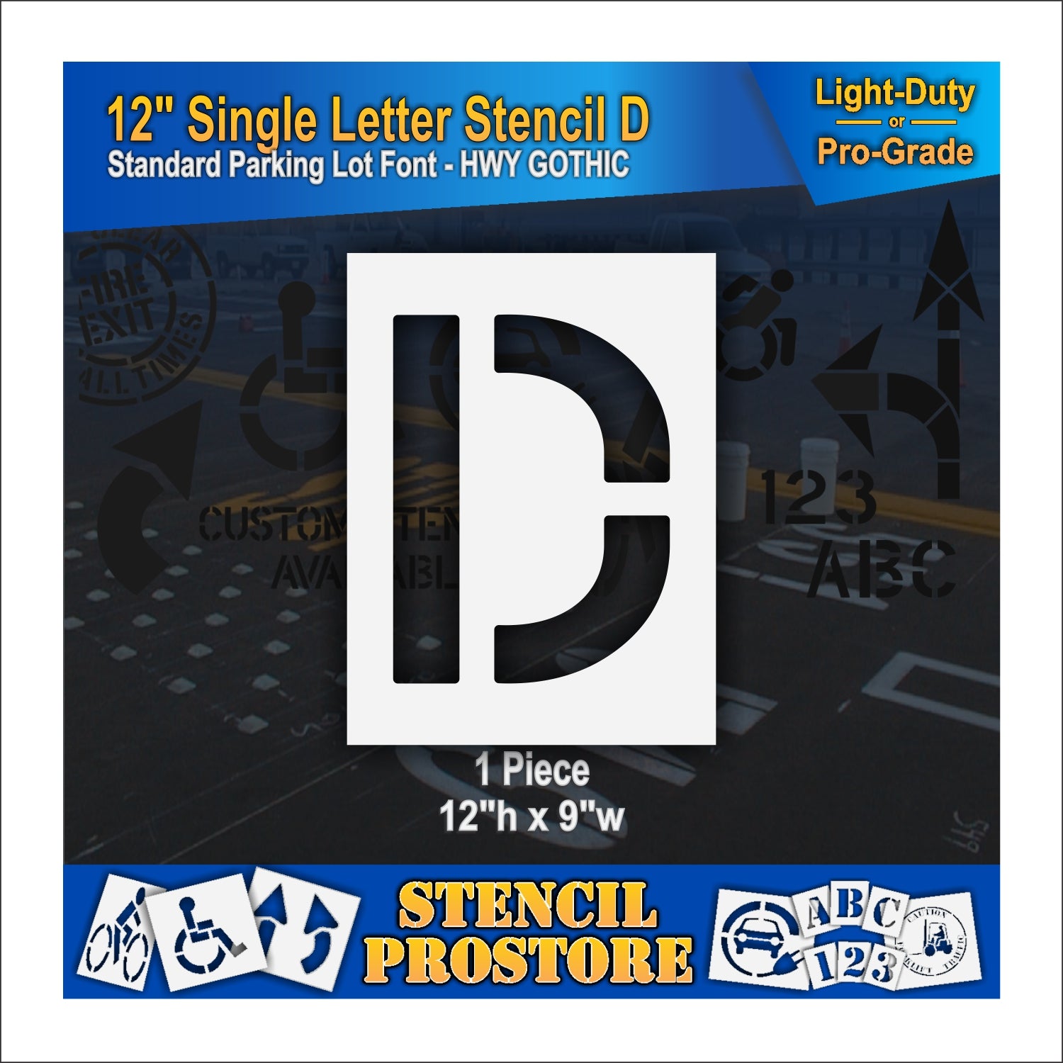 12" single letter D stencil