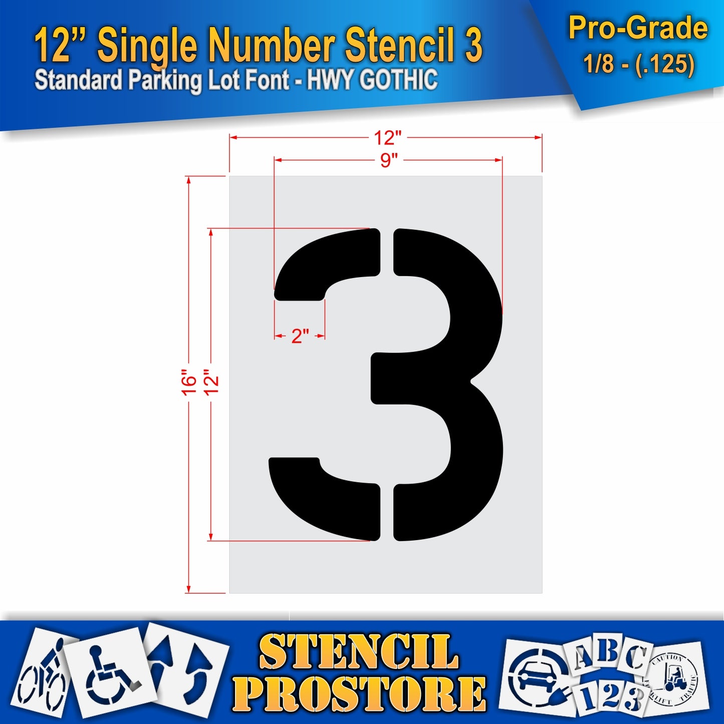 12" Number Kit Stencil