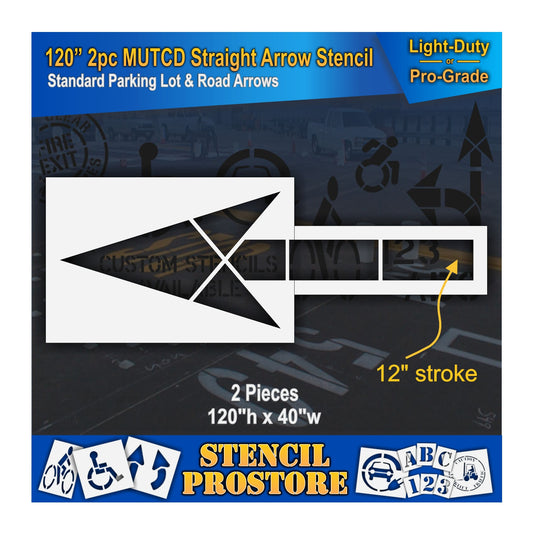 120 Inch 2pc MUTCD Straight Arrow Stencil – Parking Lot and Highway Stencil