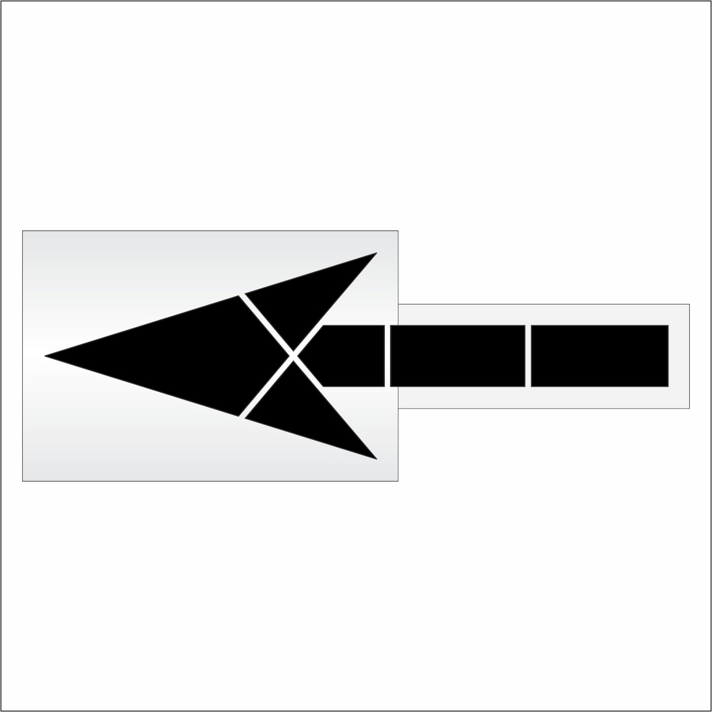 120 Inch 2pc MUTCD Straight Arrow Stencil – Parking Lot and Highway Stencil