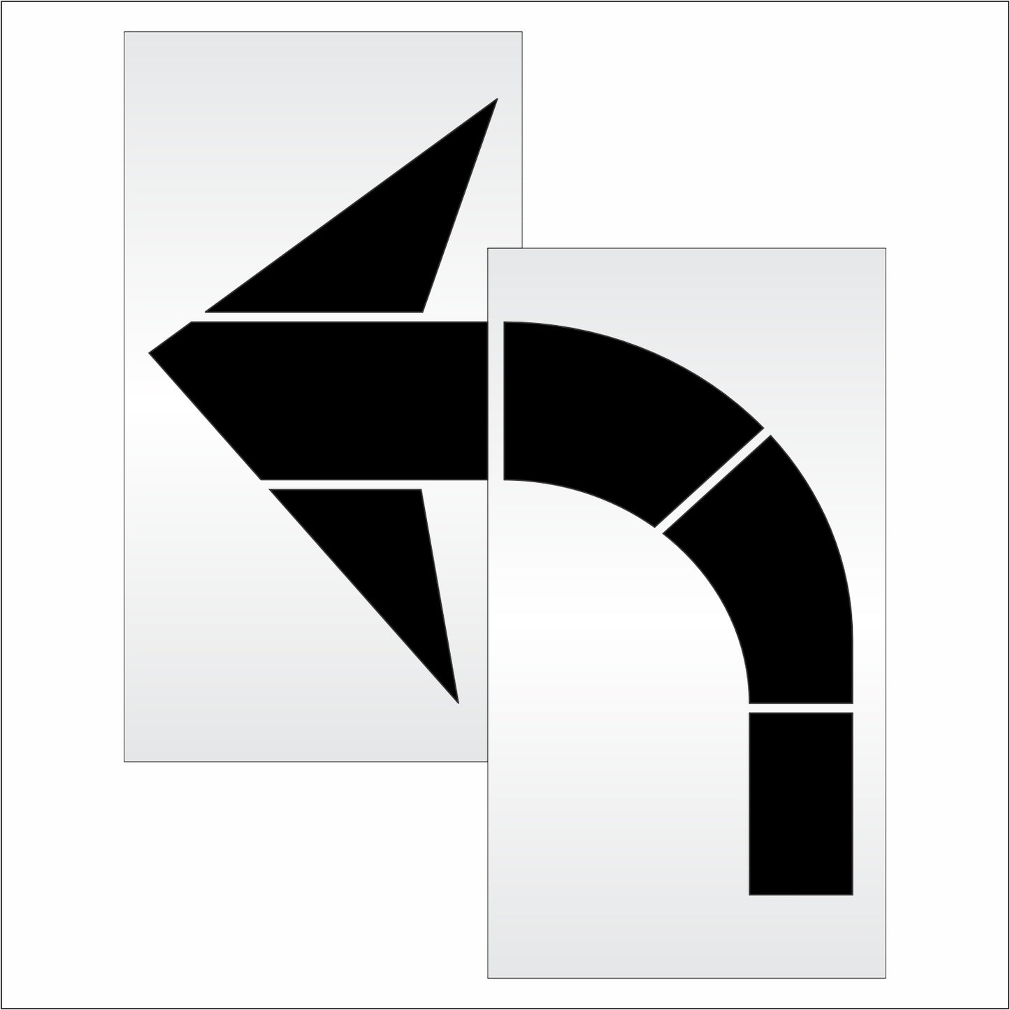 96 Inch 2pc MUTCD Turn Arrow Stencil – Parking Lot and Highway Stencil