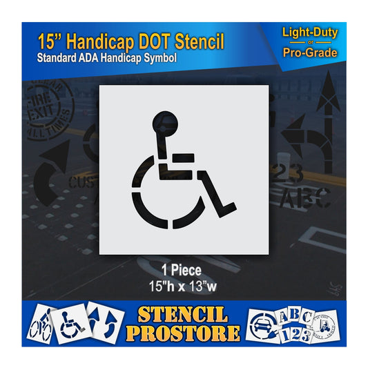15 Inch Handicap Pavement Stencil – ADA-Compliant Stencil for Parking Lots
