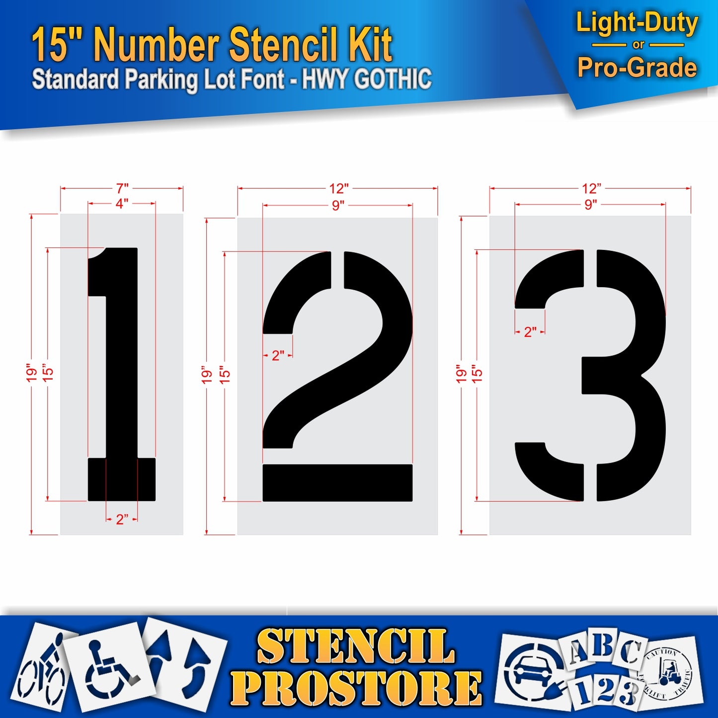 15" Number Kit Stencil