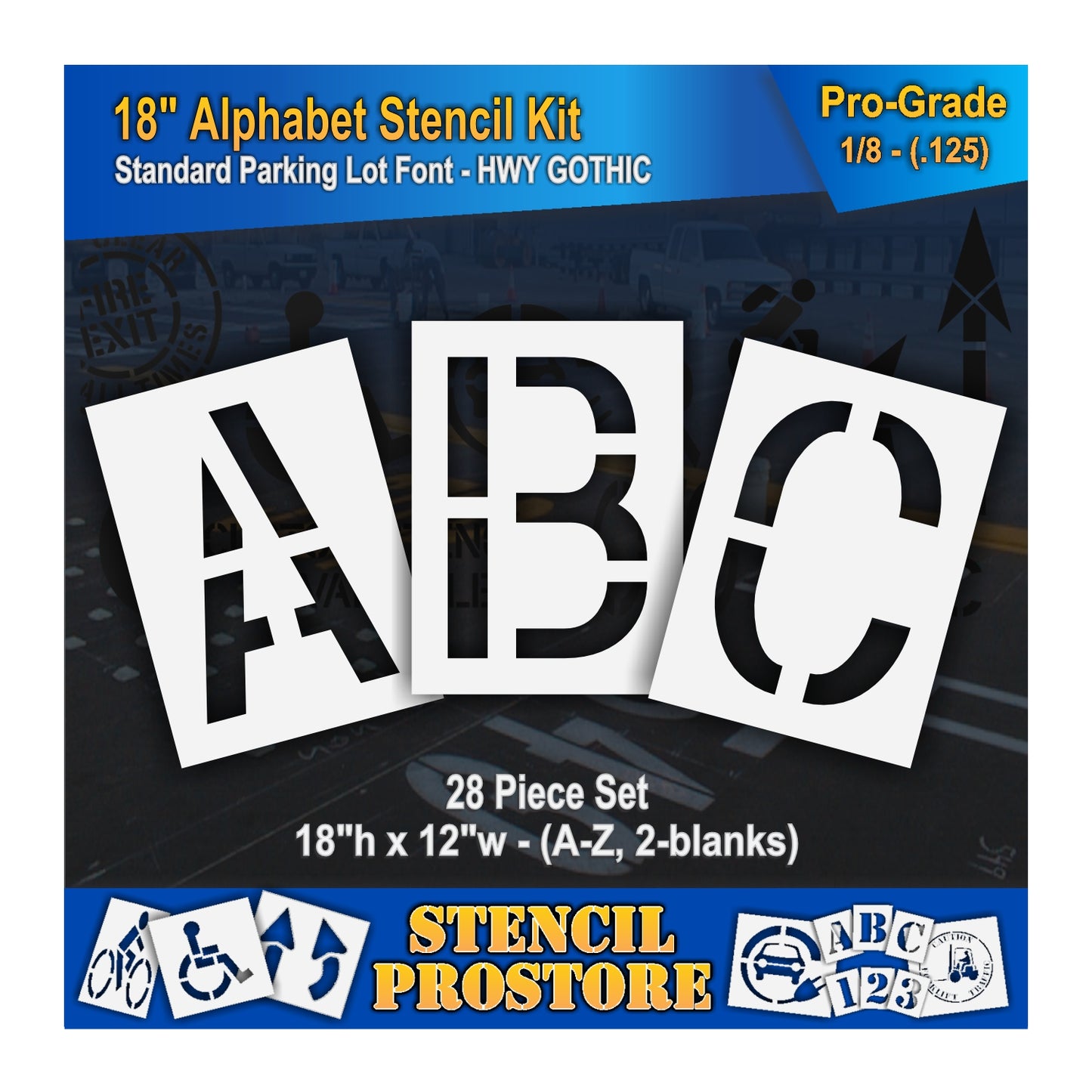 18" Wide Alphabet Kit Stencil