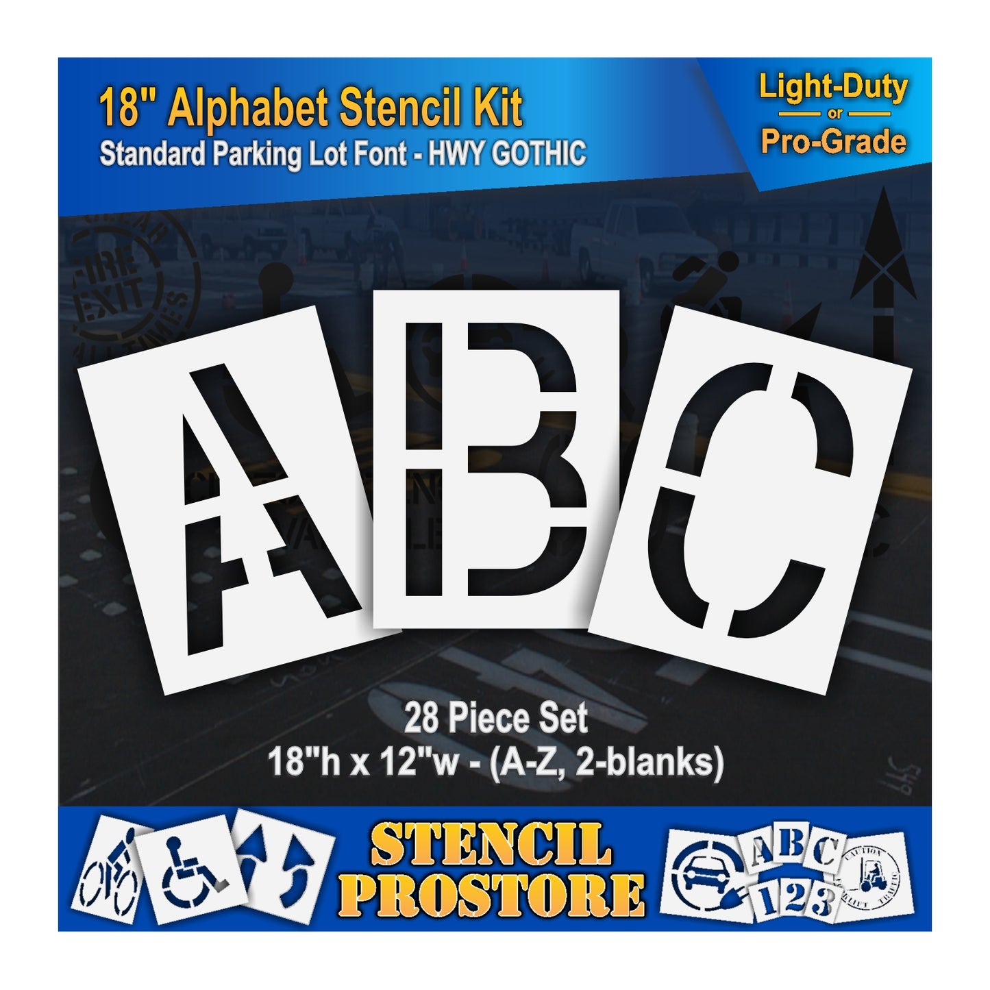 18" Wide Alphabet Kit Stencil