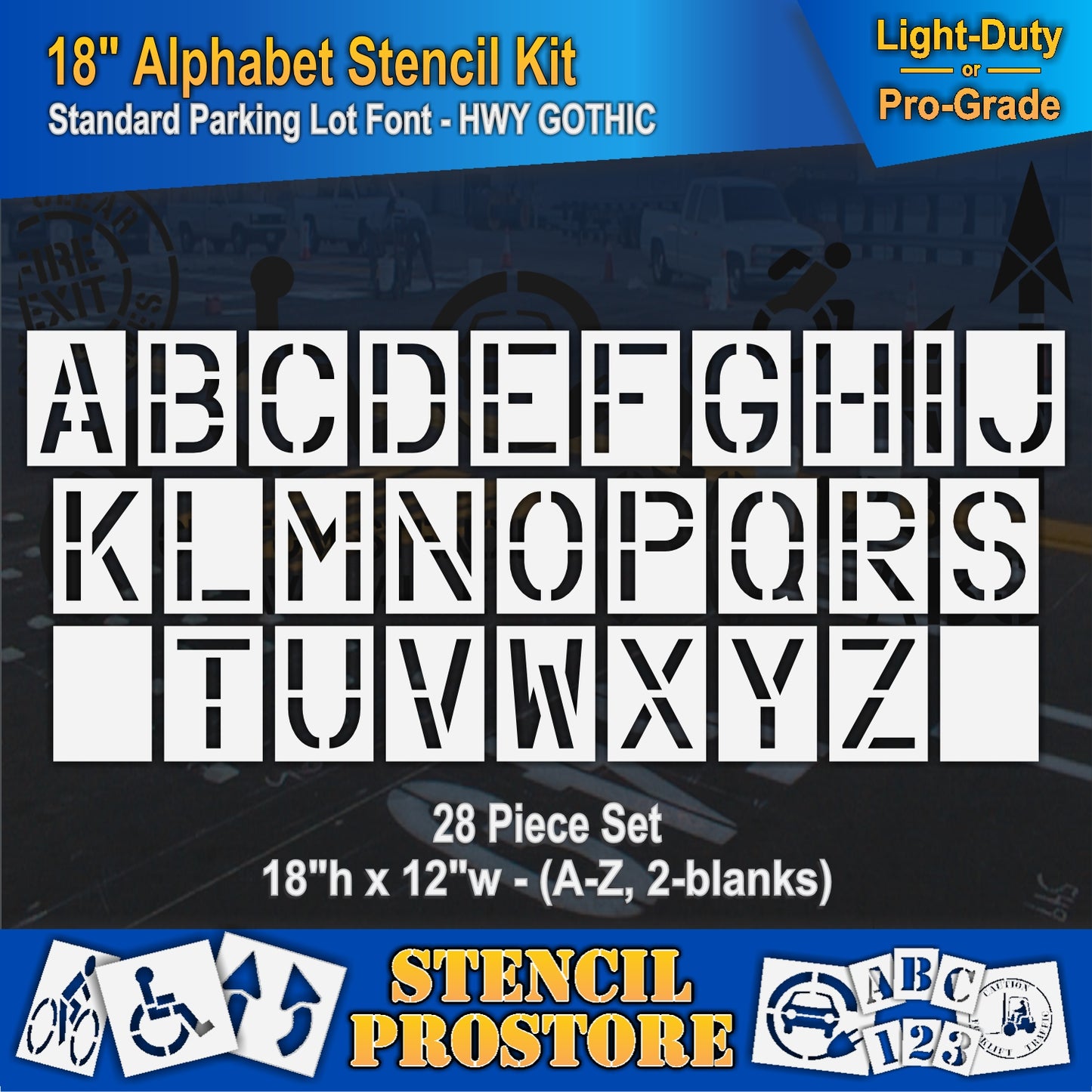 18" Wide Alphabet Kit Stencil