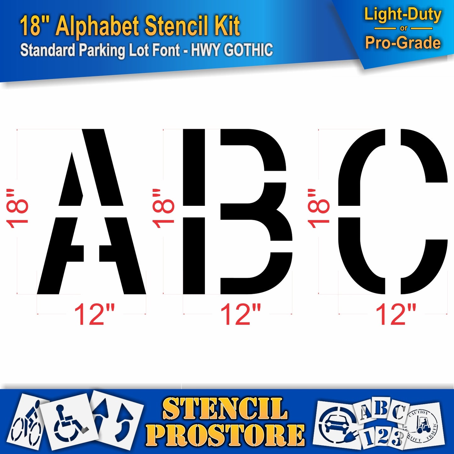 18" Wide Alphabet Kit Stencil