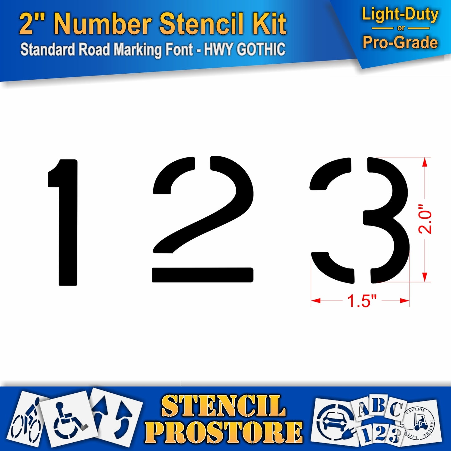 2" Number Kit Stencil