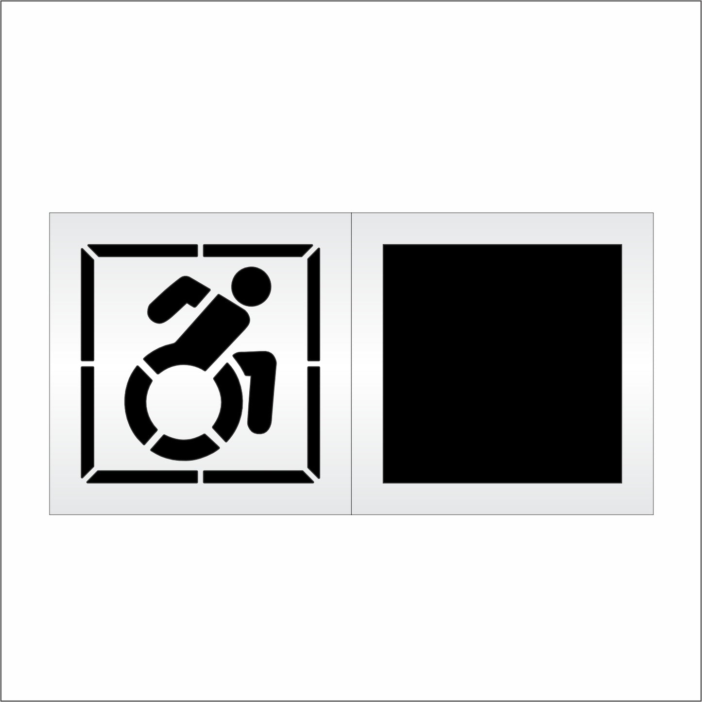 20 Inch 2pc NYSDOT Accessible Icon with Border and Background Pavement Stencil – ADA-Compliant Stencil for Parking Lots