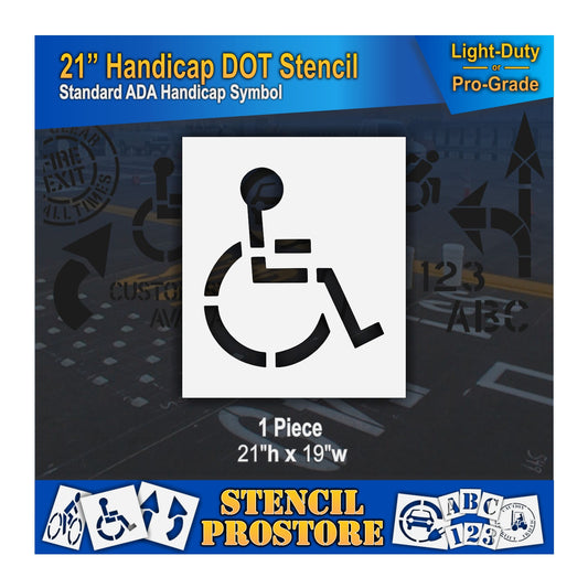 21 Inch Handicap Pavement Stencil – ADA-Compliant Stencil for Parking Lots