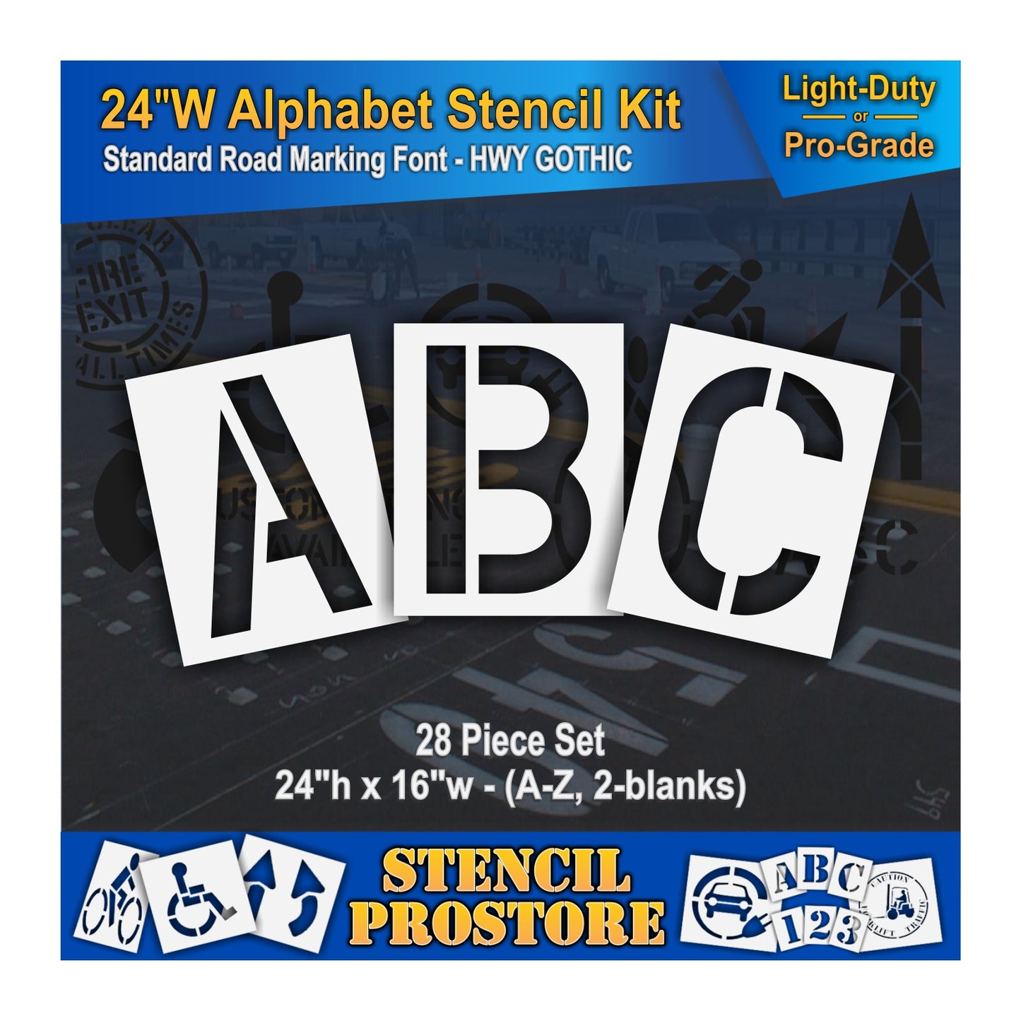 24" Wide Alphabet Kit Stencil