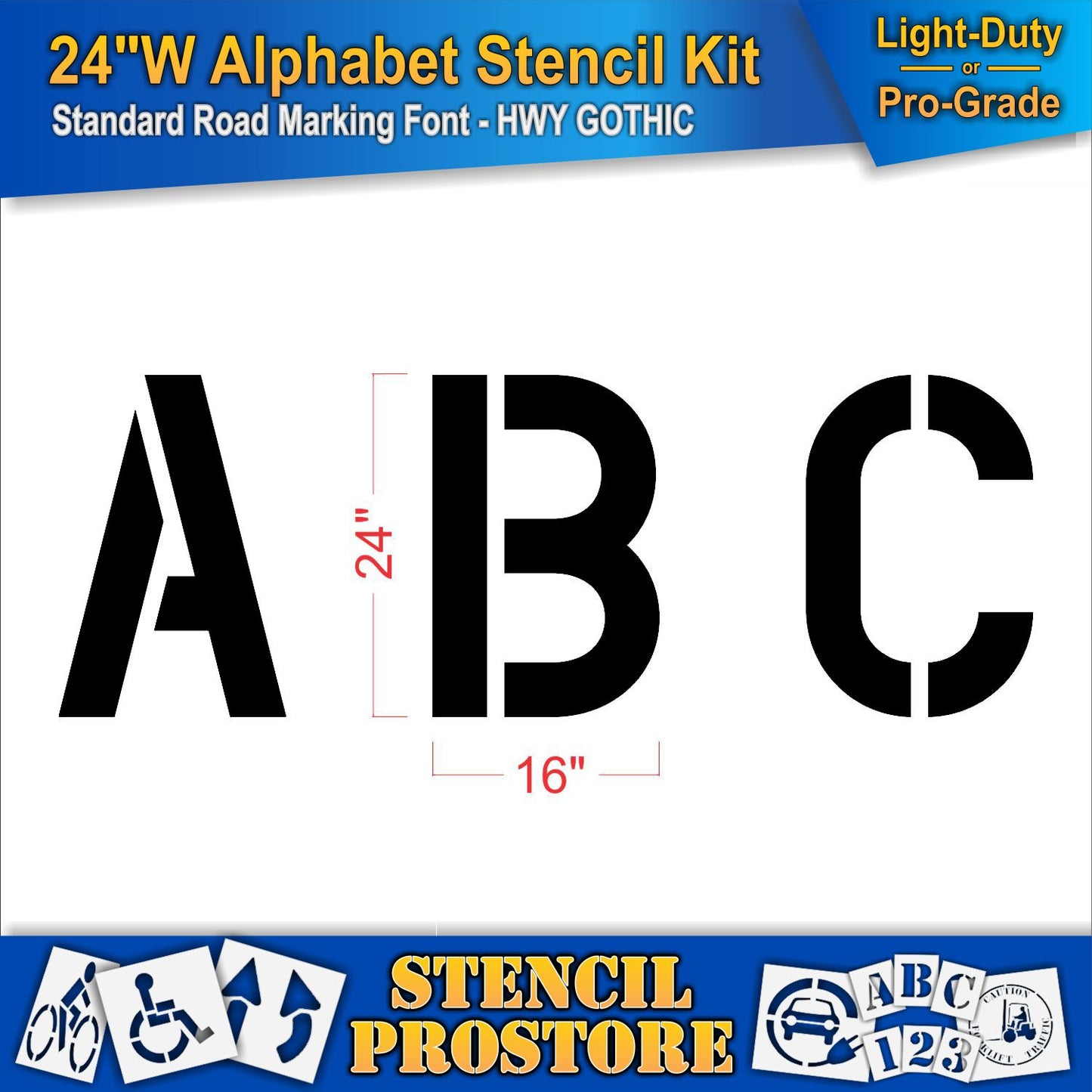 24" Wide Alphabet Kit Stencil