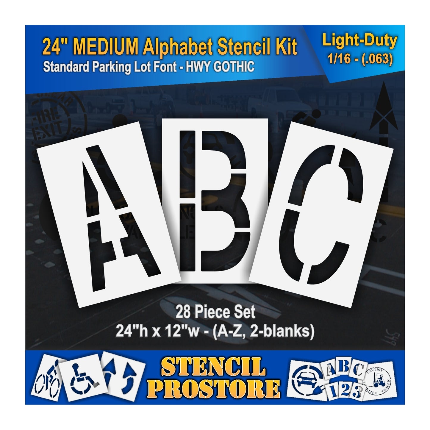 24" Medium Alphabet Kit Stencil