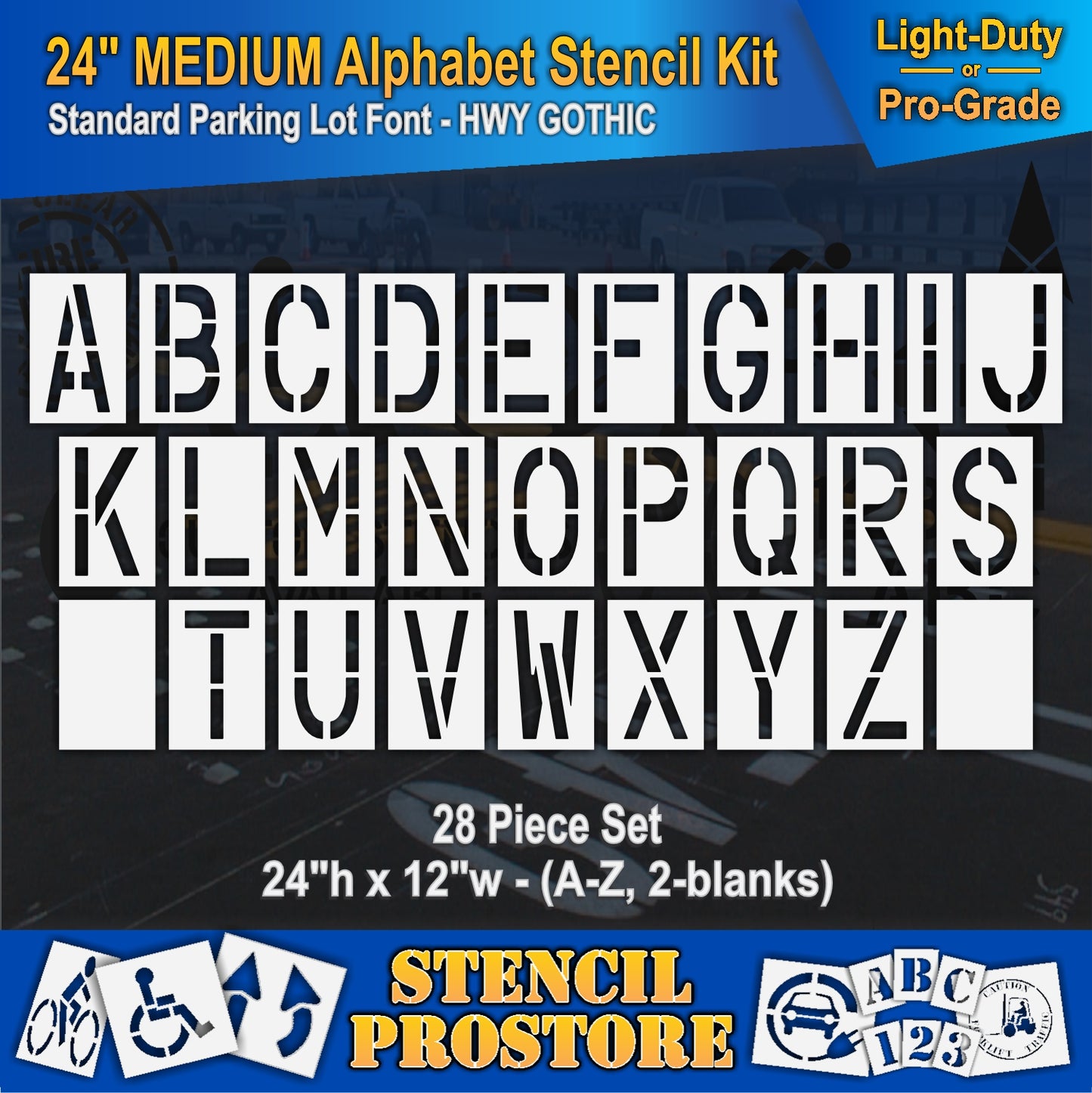 24" Medium Alphabet Kit Stencil