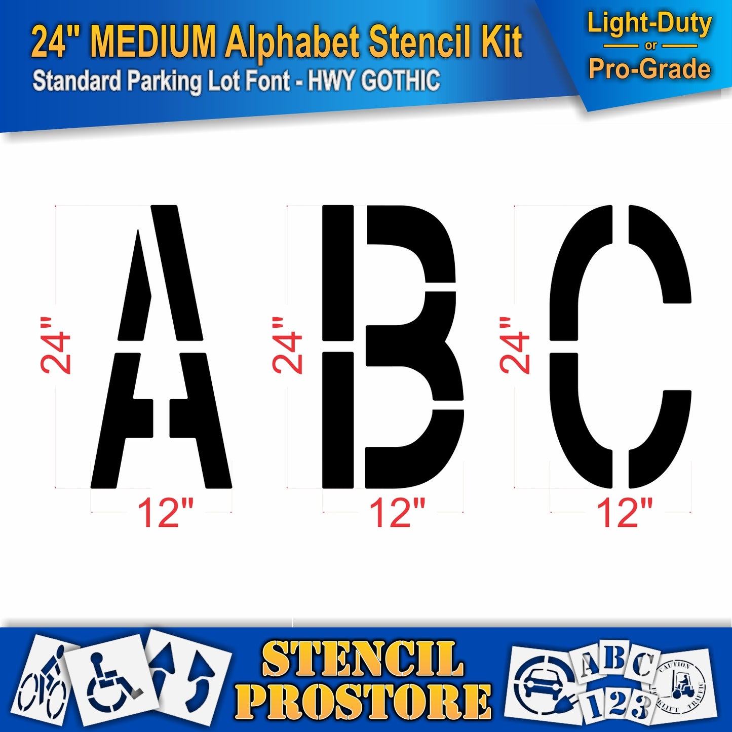 24" Medium Alphabet Kit Stencil