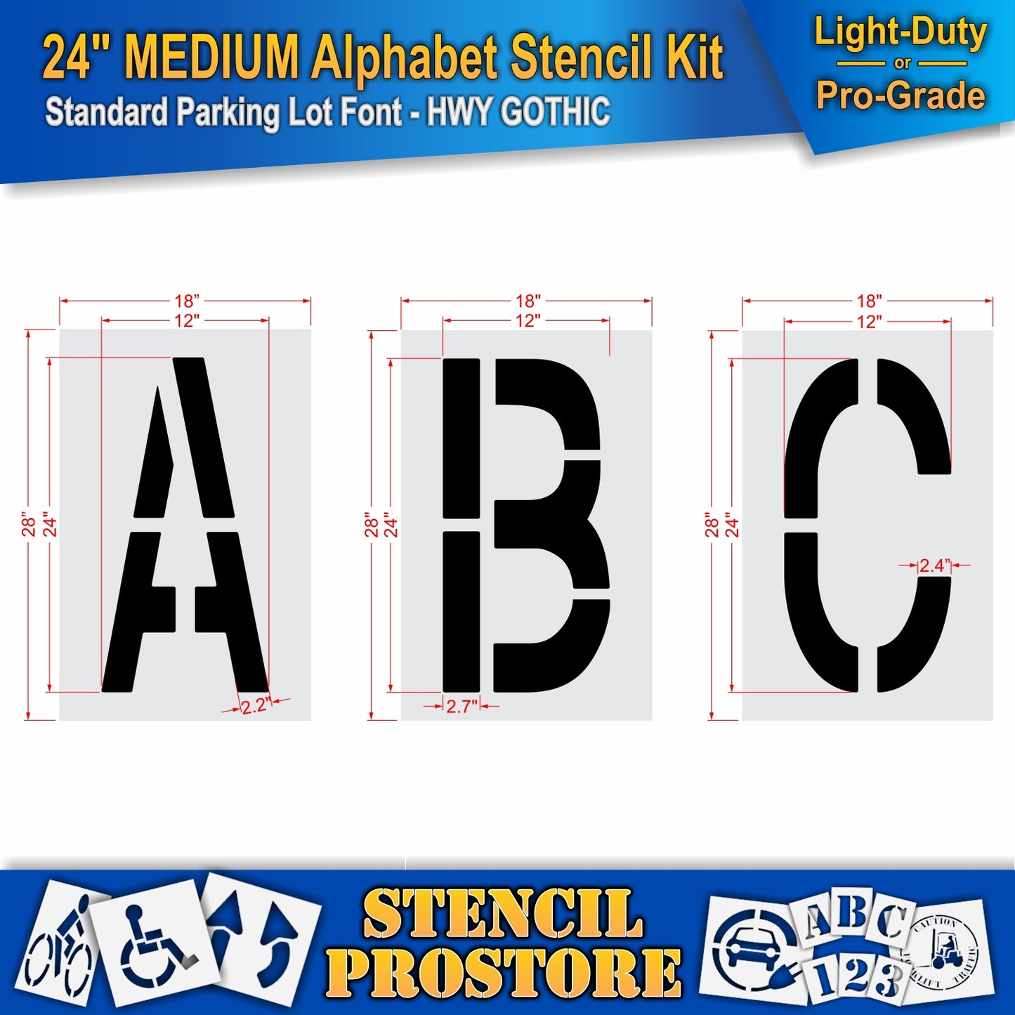 24" Medium Alphabet Kit Stencil