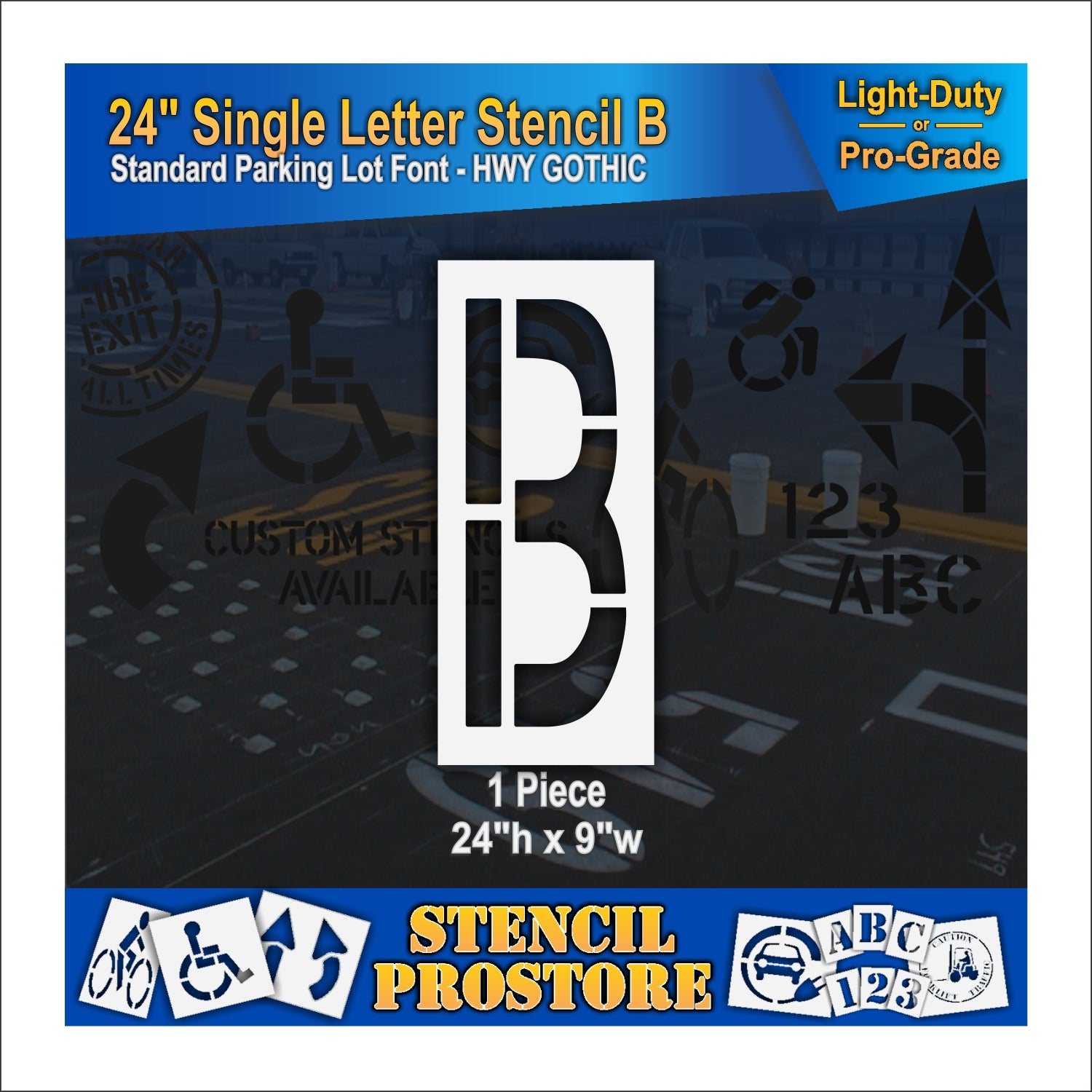 graphic image of 24" single letter B stencil